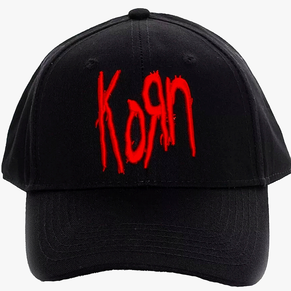 Korn Red Embroidered Band Logo Hat